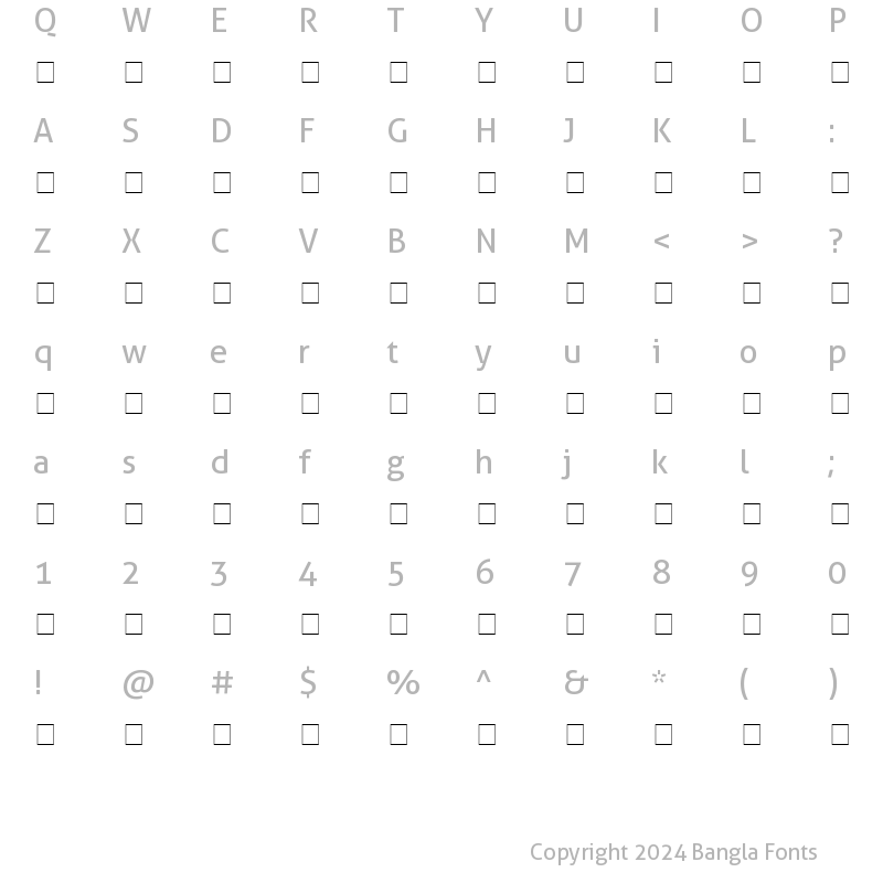 Character Map of Monotype Sorts Regular